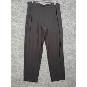J.Jill Size Large Pull On Pants Black High Rise Stretch Elastic Waist Slim Leg